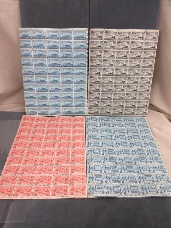 (3) Sheets of 3 cent stamps (1) Sheet of 5 cent stamps