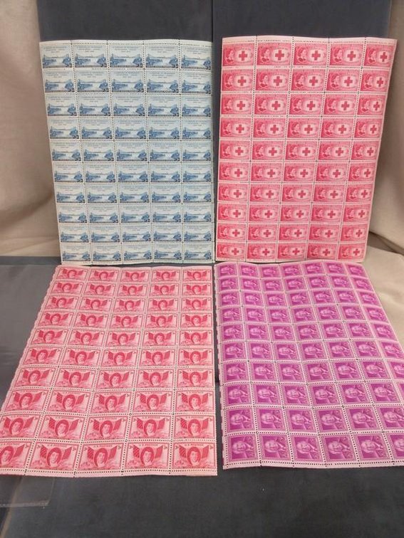 (4) Sheets of 3 cent stamps