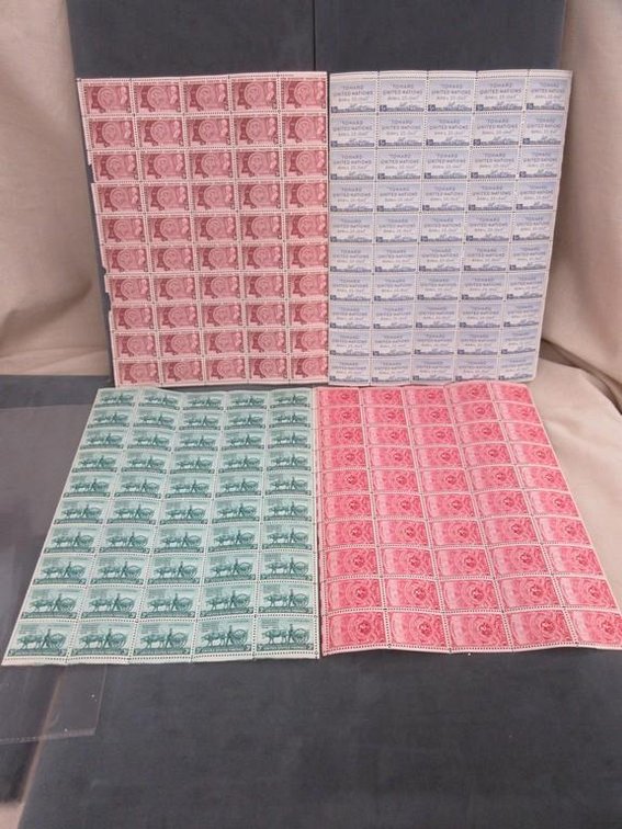 (3) Sheets of 3 cent stamps (1) Sheet of 5 cent stamps
