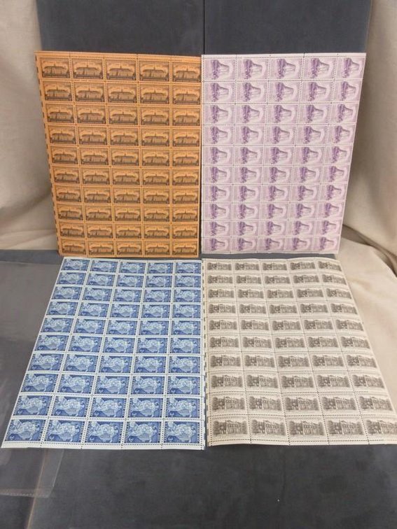 (4) Sheets of 3 cent stamps