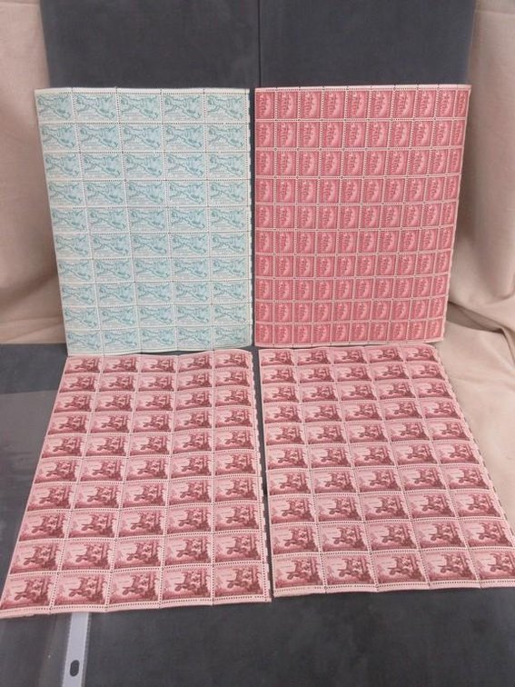 (3) Sheets of 3 cent stamps (1) Sheets of 1 1/2 cent stamps