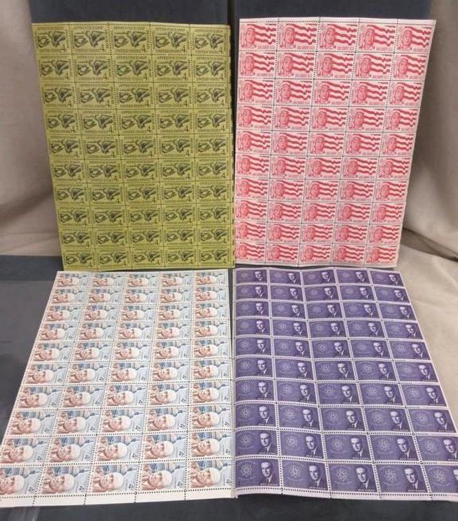 (4) Sheets of 4 cent stamps