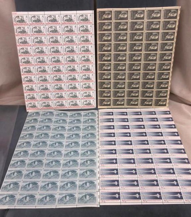 (4) Sheets of 4 cent stamps