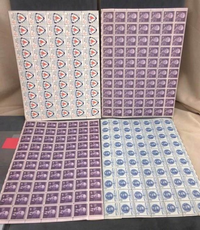(4) Sheets of 4 cent stamps
