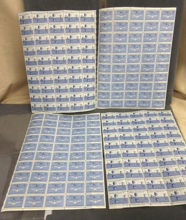 (4) Sheets of 4 cent stamps