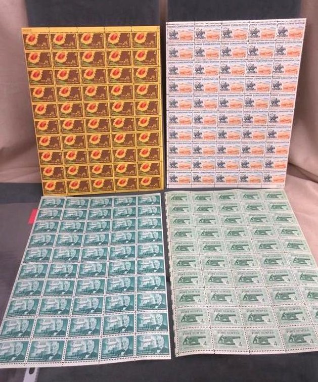 (4) Sheets of 4 cent stamps