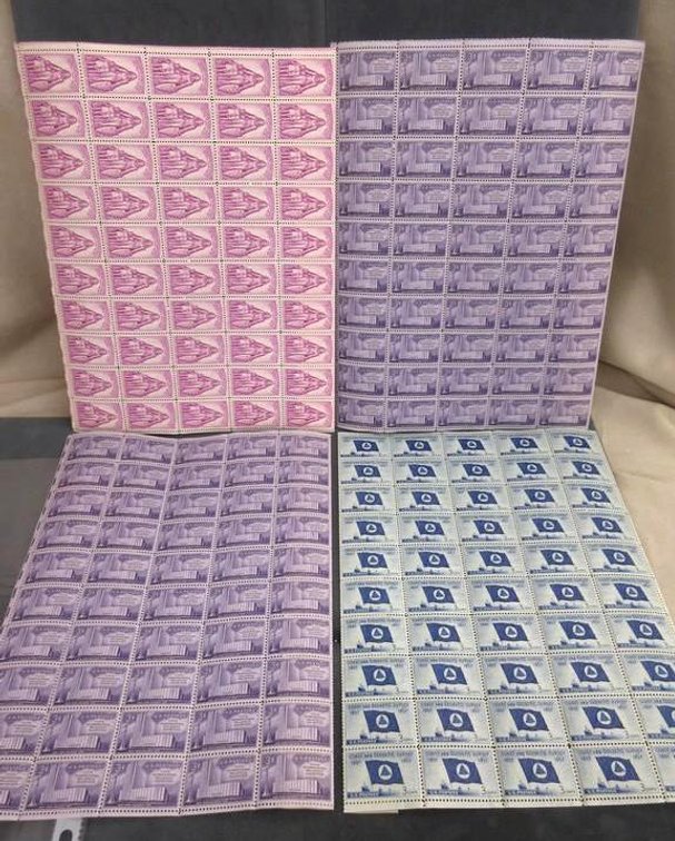 (4) Sheets of 3 cent stamps