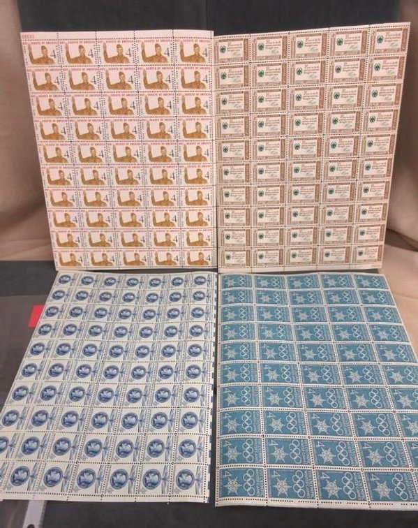 (4) Sheets of 4 cent stamps