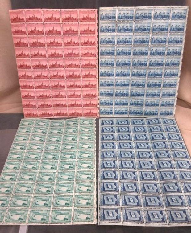 (4) Sheets of 3 cent stamps