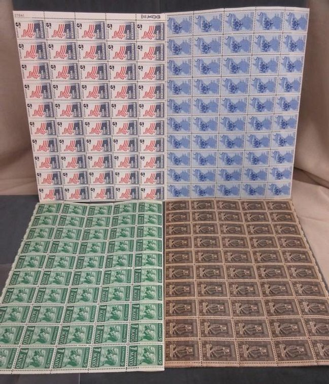 (4) Sheets of 5 cent stamps