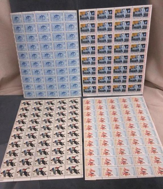 (2) Sheets of 4 cent stamps (1) Sheet of 6 cent stamps (1) Sheet of 10 cent stamps