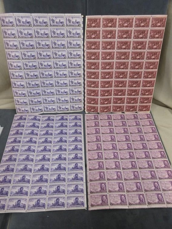 (4) Sheets of 3 cent stamps