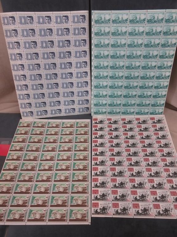 (4) Sheets of 5 cent stamps
