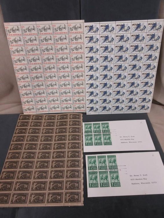 (3) Sheets of 5 cent stamps and more
