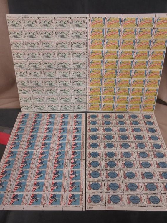 (4) Sheets of 5 cent stamps