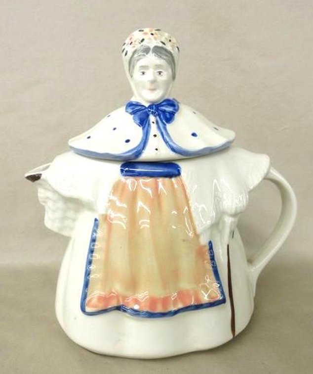 USA marked lady teapot