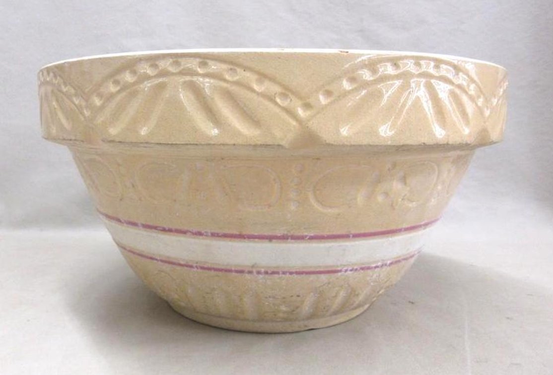 Roseville glazed banded mixing bowl