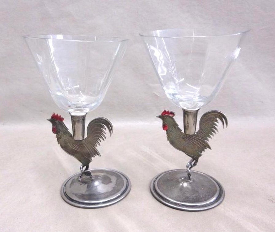 (2) Cross London rooster base glasses