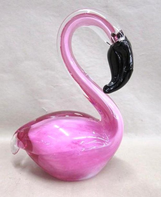 Art glass pink Flamingo