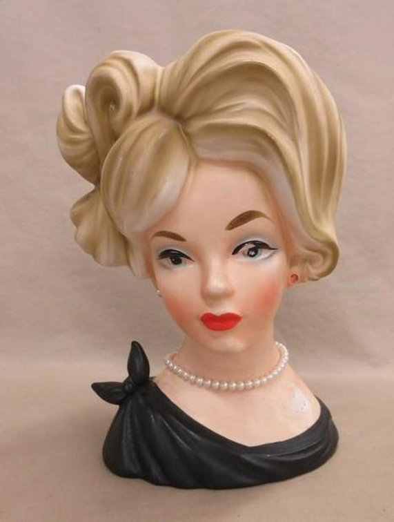 Ceramic Lady head vase