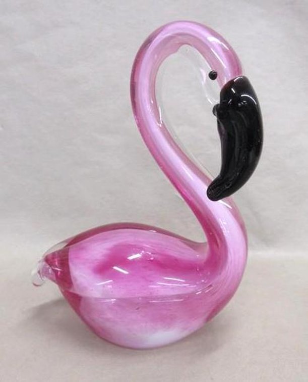 Art glass pink Flamingo