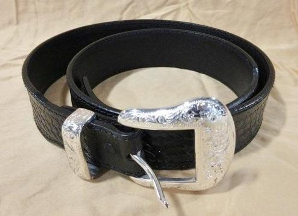 Black leather belt