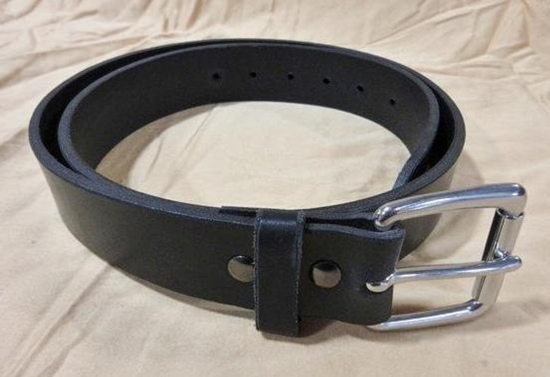 Black leather belt