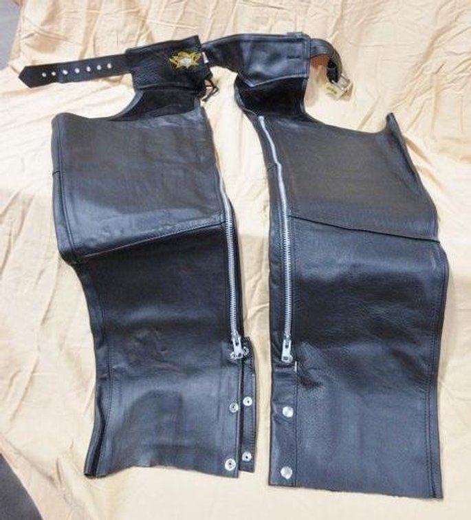 Universal Rider black leather chaps