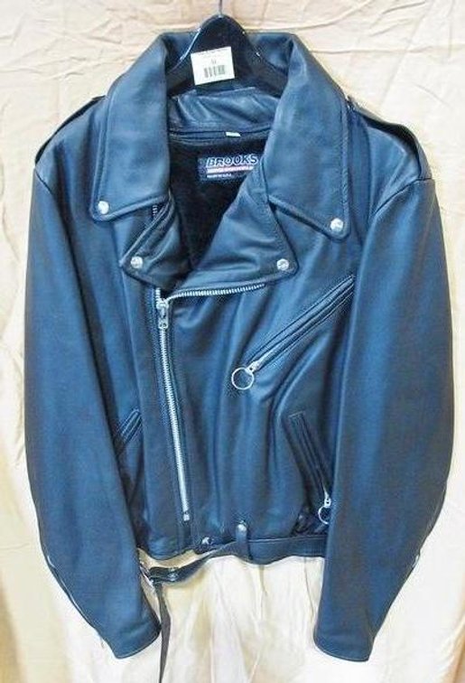 Brooks black leather lined jacket