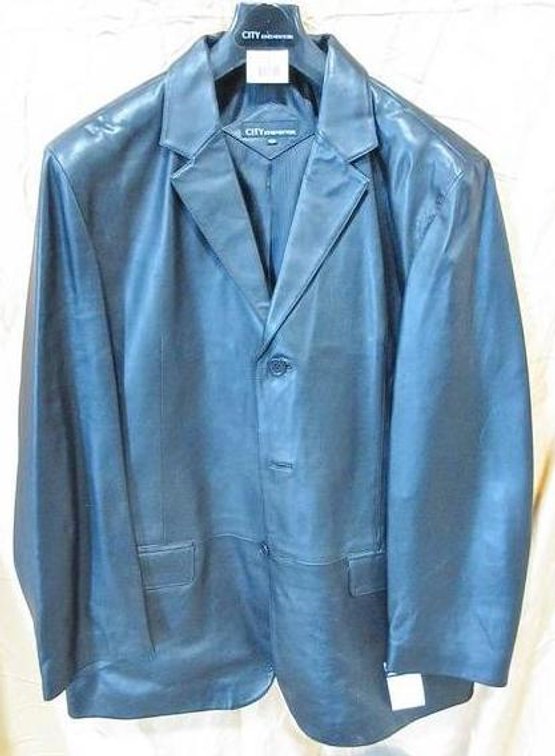 City Jones New York black leather coat