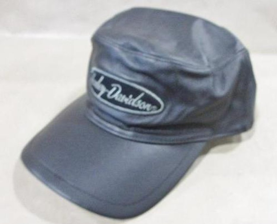 Harley-Davidson black leather fitted hat