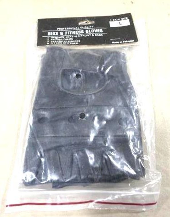 Black leather bike and fitness gloves
