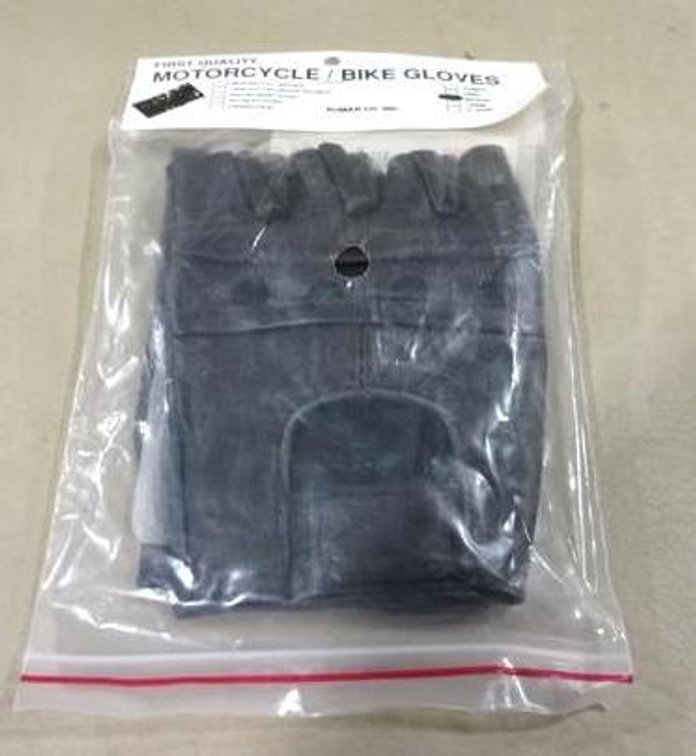 First Quality black leather motorcycle/bike gloves