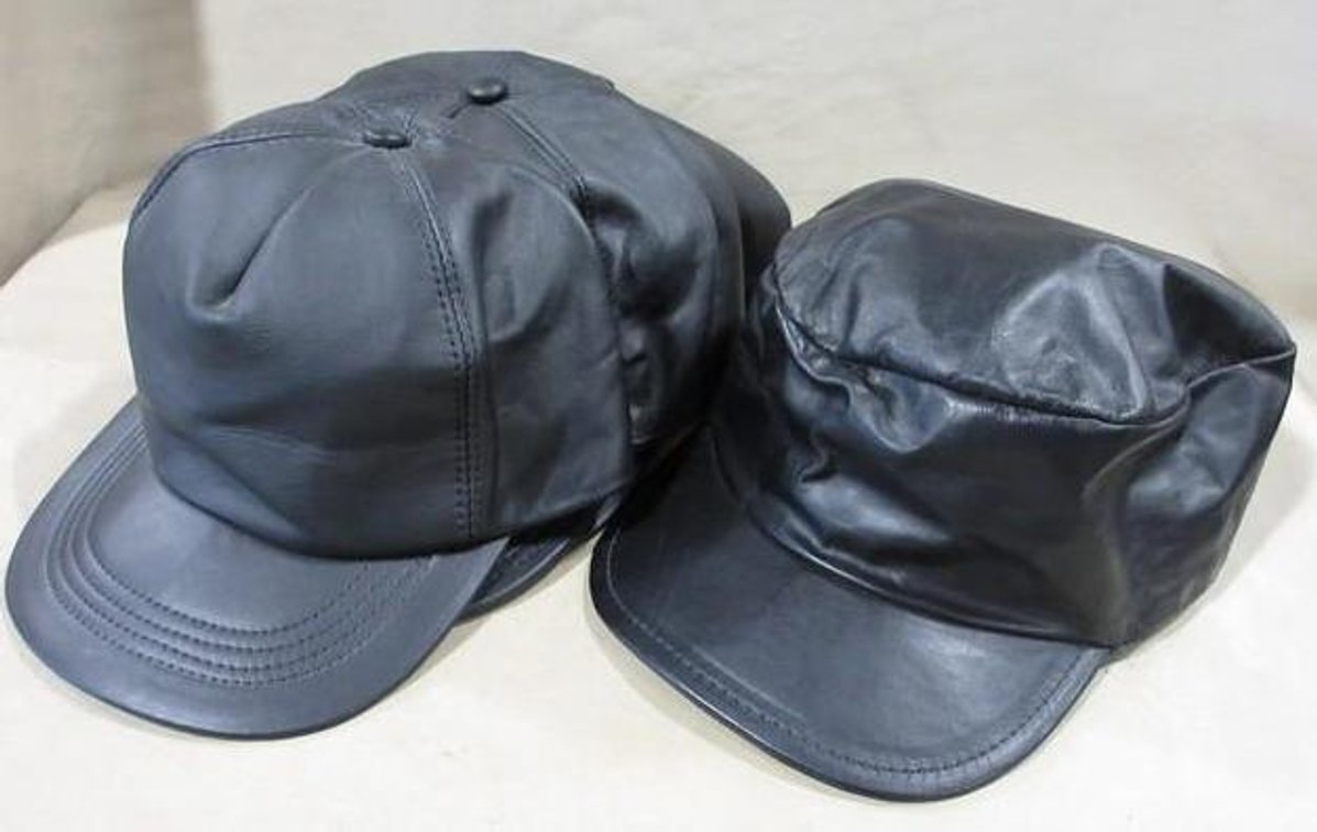 (5) Black leather hats