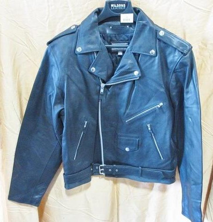 Wilson's Leather black leather jacker