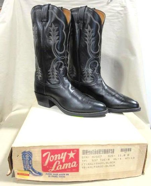 Tony Lama #2687 black Kalfaroo boots