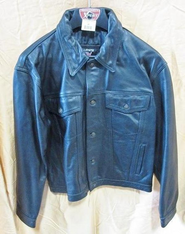 Allstate black leather jacket
