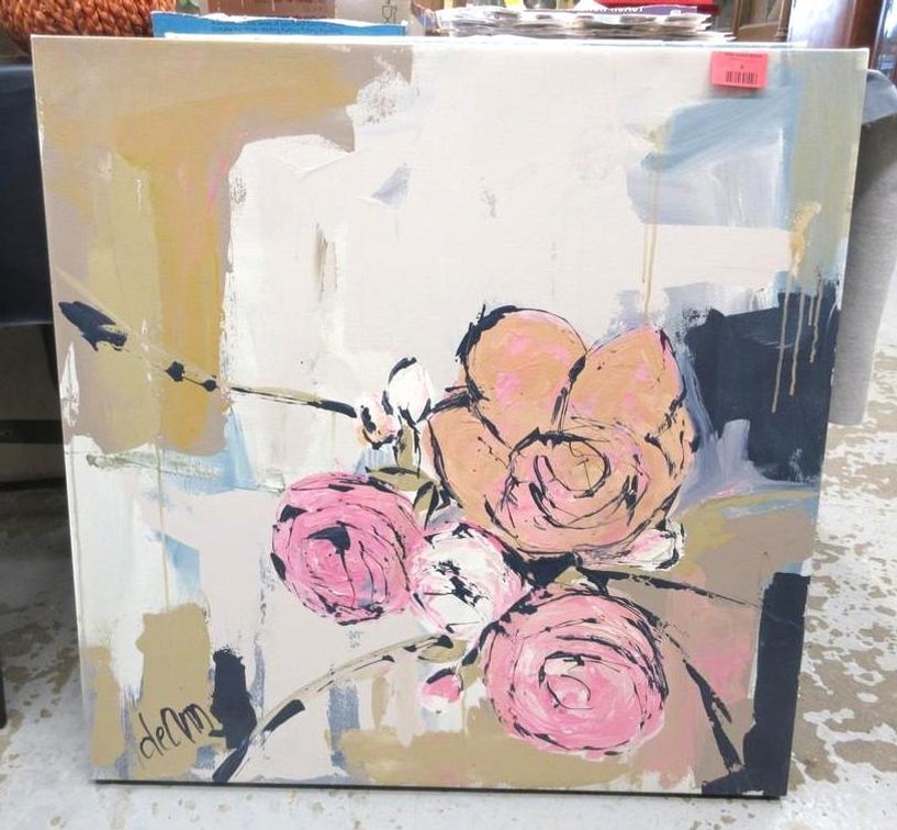 Abstract art painted floral print