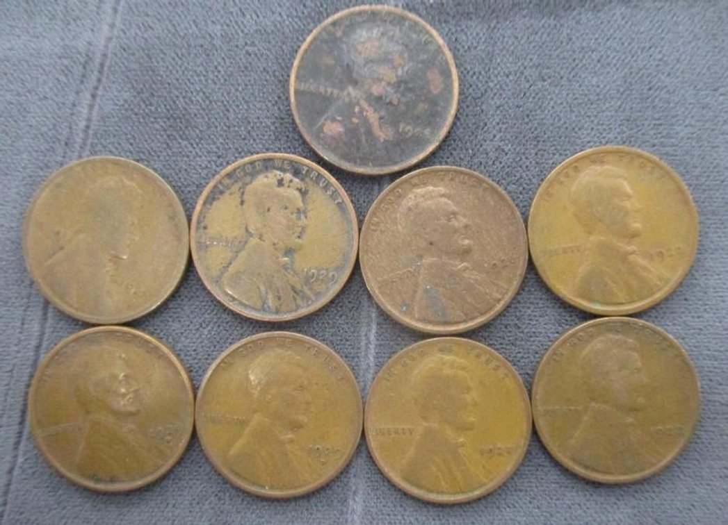 (9) 1920'S Lincoln wheat cents