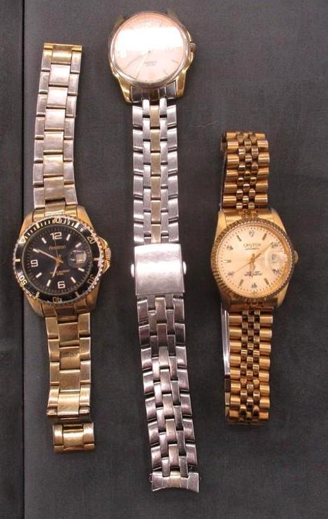 Box of (3) men's wrist watches