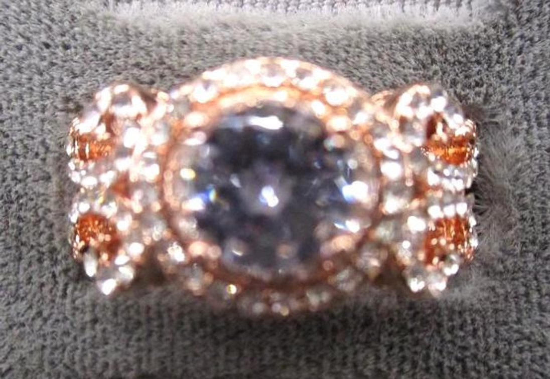 925 marked rose gold cocktail ring