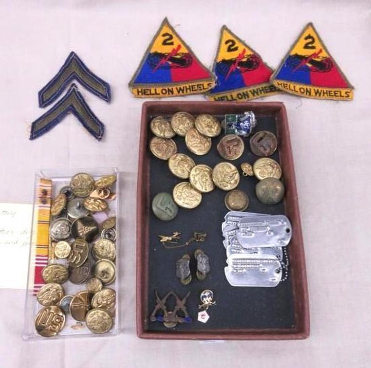 Flat of Military collectibles
