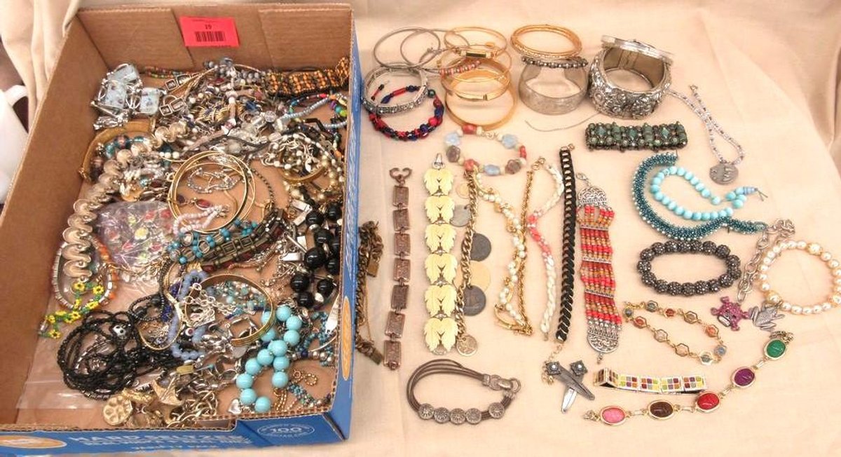 Flat of assorted bracelets