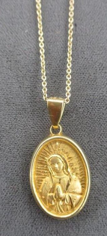 Gold plated 22k religious pendant necklace