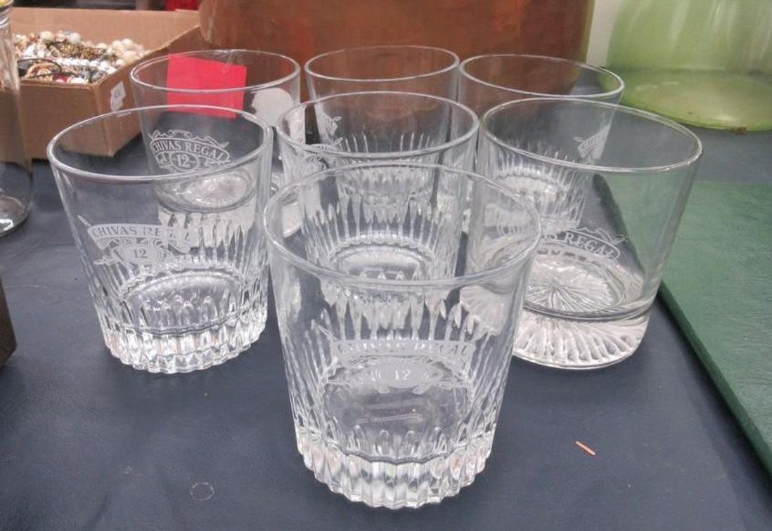 (7) Chivas Regal HI Ball whiskey glass or 12 year Scotch glasses