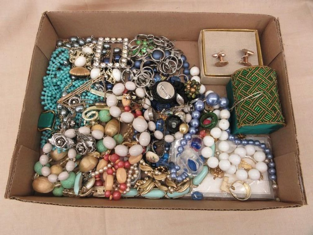 Box of costume jewelry