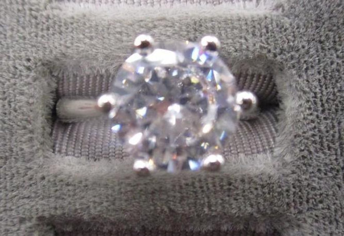 Stunning simulated diamond solitaire ring
