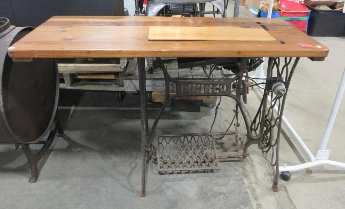 Antique Singer commercial sewing machine table (no machine)