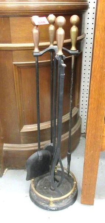 Wrought iron fireplace set