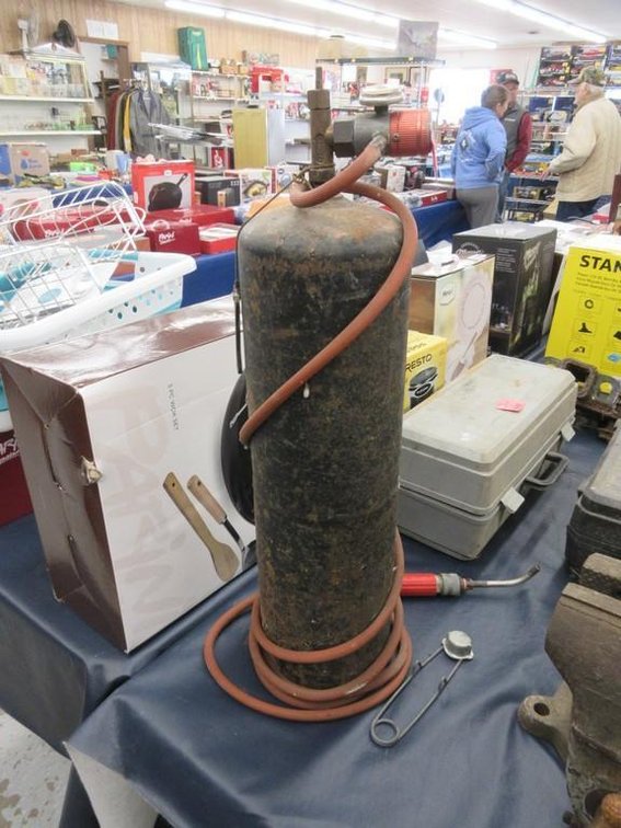 Vintage cutting torch and tank